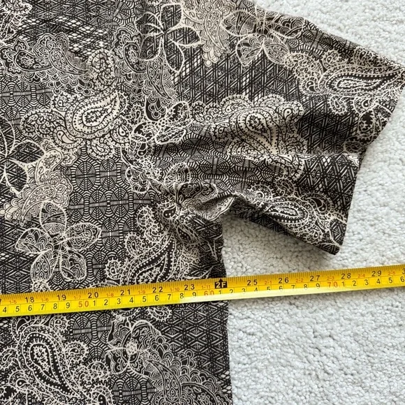 Tori Richard Men Chocolate Paisley Short Sleeve Shirt Sz XL - Picture 7 of 8